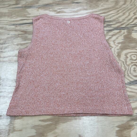 ST. JOHN SPORT Wool Blend Knit Shell Tank Top Orange Coral Size Large - Picture 6 of 10
